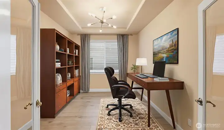 VIRTUALLY STAGED: Main floor den, perfect for working from home