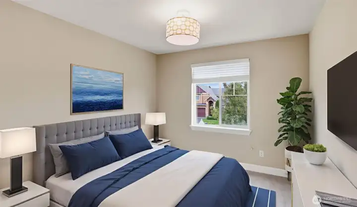 VIRTUALLY STAGED: Bedroom #3 upstairs