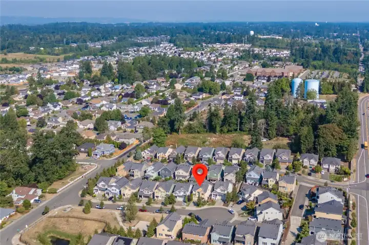 Aerial view of the neighborhood