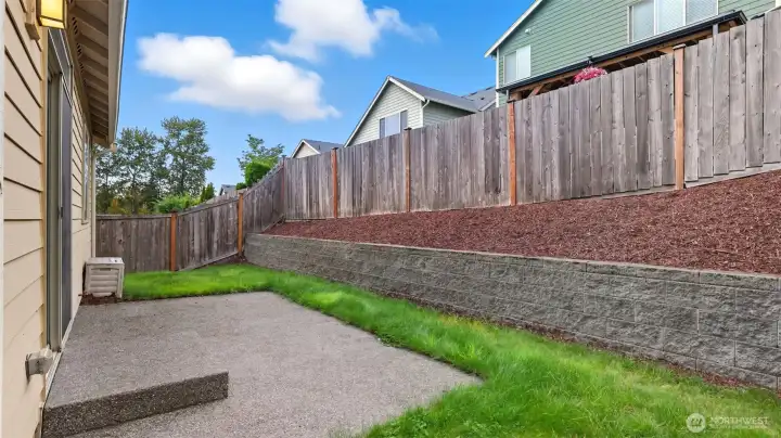 Fully fenced backyard