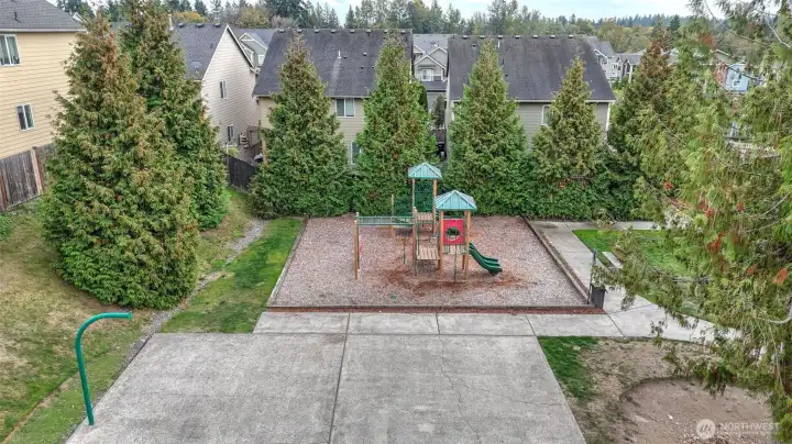 Neighborhood playground and sport court area