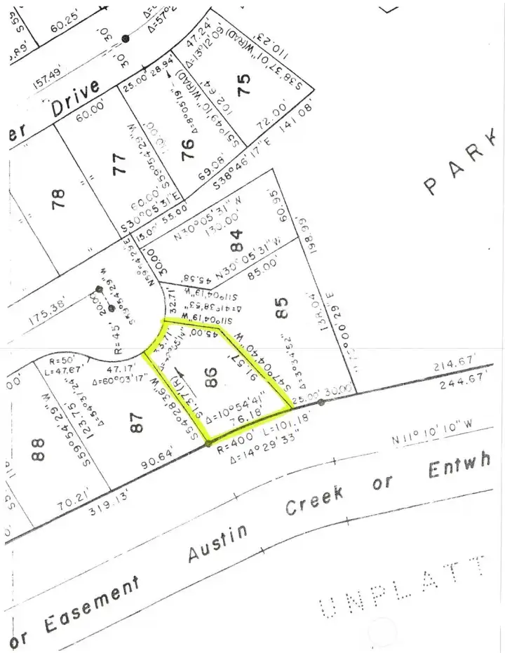 Plat Map for 22 Shetland Court (Lot 86)