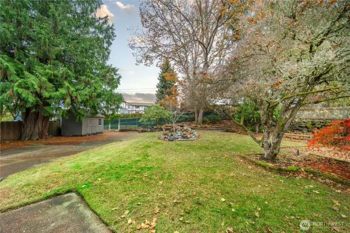 Mature landscaping provides beauty & privacy