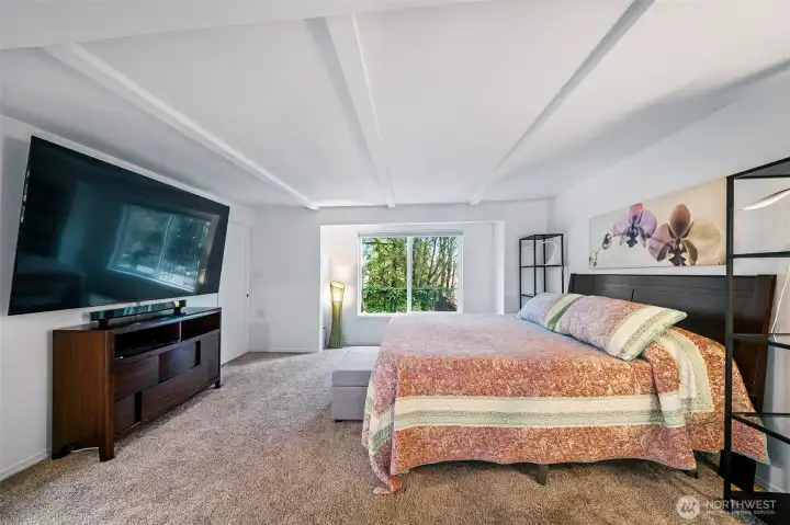 Plenty of room to spread out here. There is a king bed and plenty of room for your furnishings