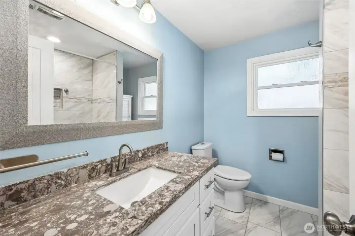 Full guest bathroom on main floor.