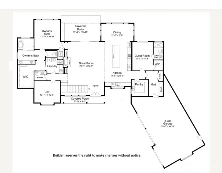Builder reserves the right to make changes without notice.