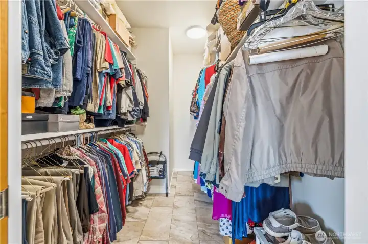 Walk-in closet in primary