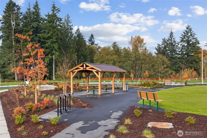 Covered picnic shelter.