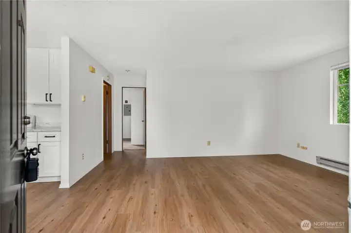 Unit B entry into open living area