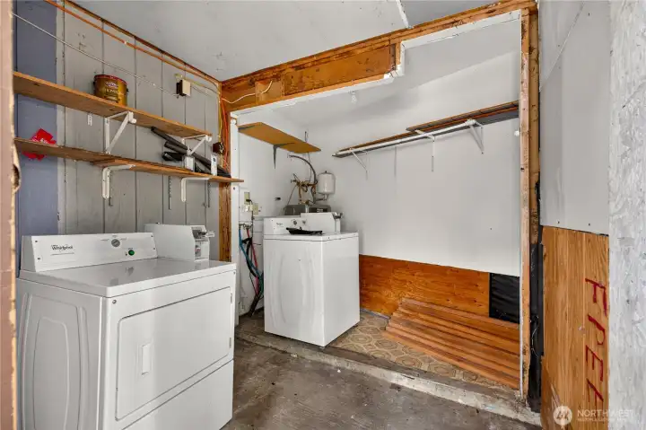 Unit B coin operated laundry and storage space