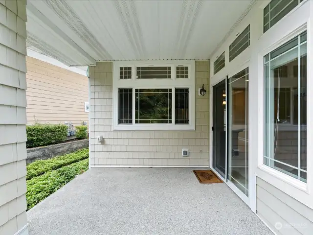 Covered outdoor patio for year-round entertaining.