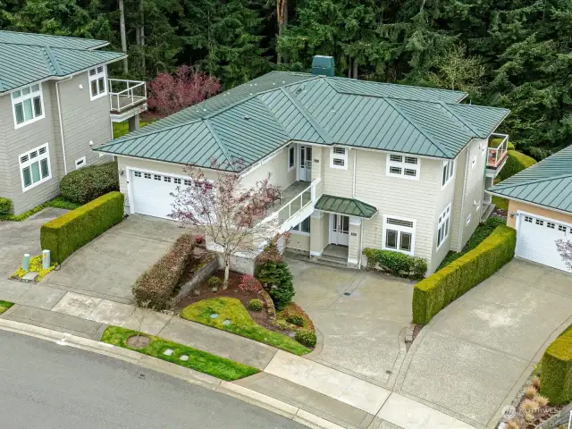 Lower unit with 2 car garage.