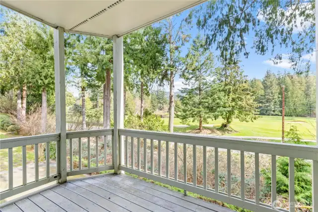 Private deck with views of the 17th hole
