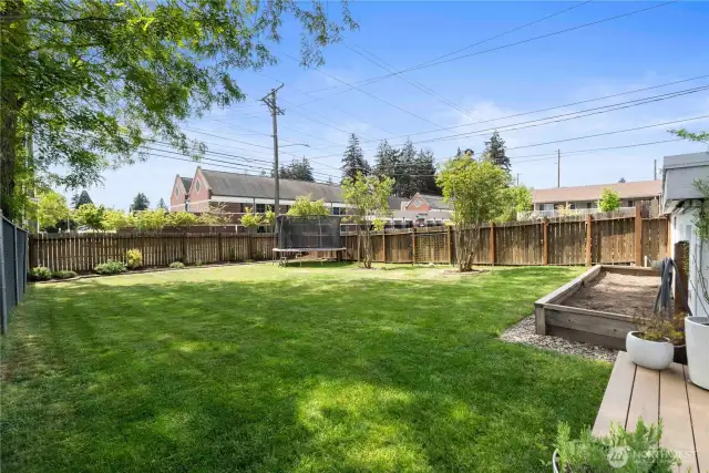 Backyard with planter box