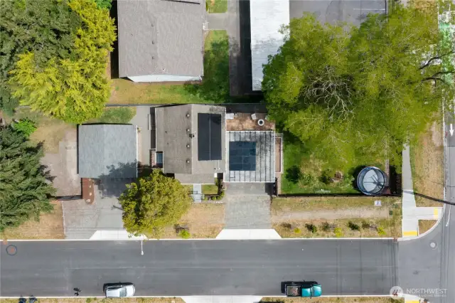 Drone shot above home