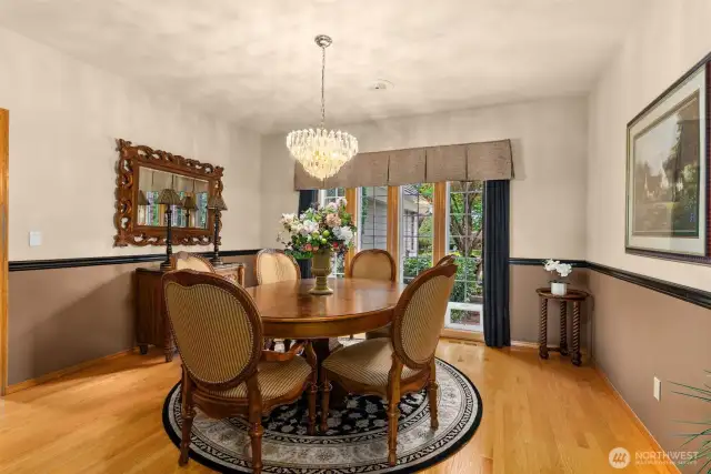 Private dining room with butlers pantry pas-through to the kitchen.