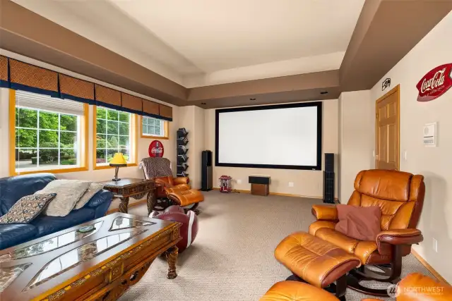 Screen and project do stay with the property.