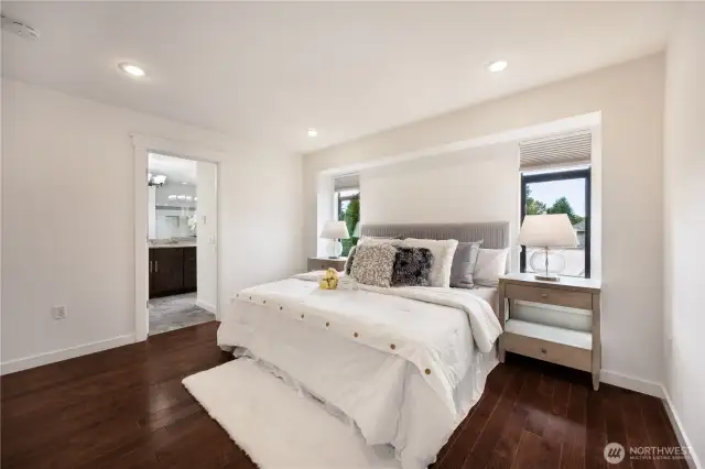 Primary suite with heated floor in bath