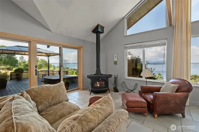 Large woodstove recently installed.
