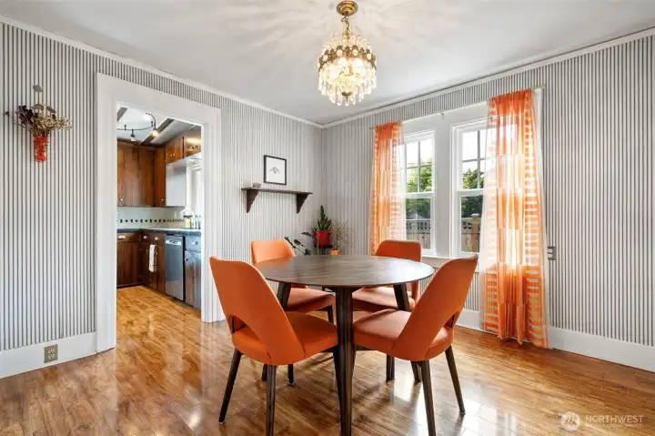 Dining room is off the kitchen