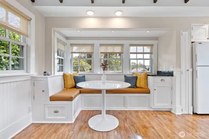 Breakfast room with built-in banquette seating