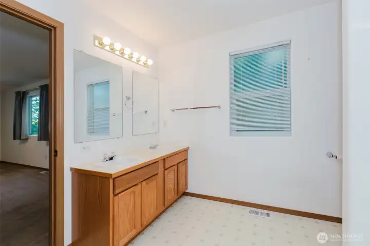 Double sink vanity in Primary Bath