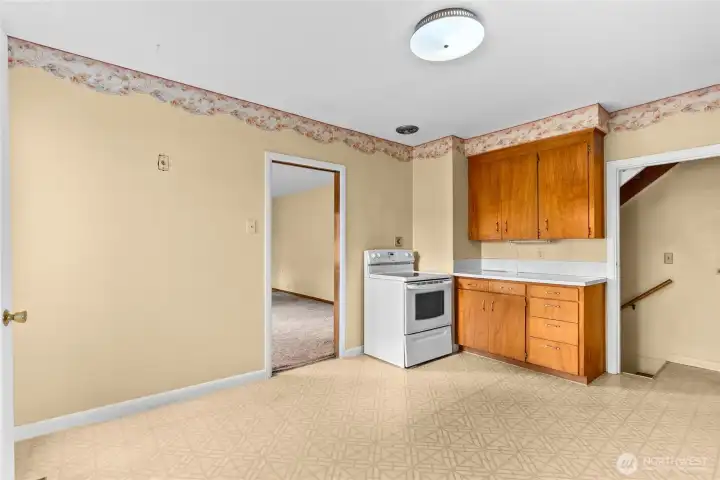 Family room on the left, basement on the right.
