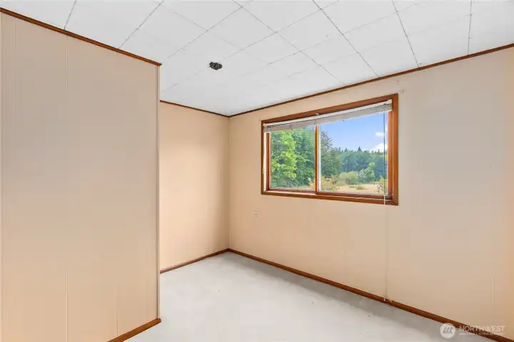 This is the small finished room upstairs.