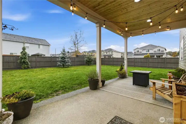 Covered Back patio for year round enjoyment