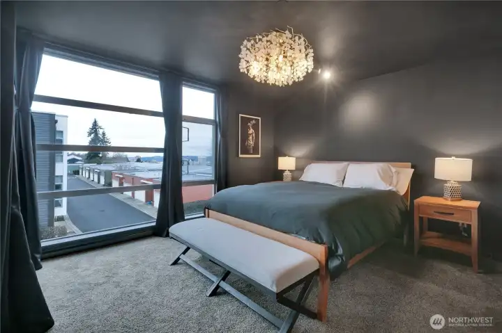 Peaceful primary retreat with city and Sound views.