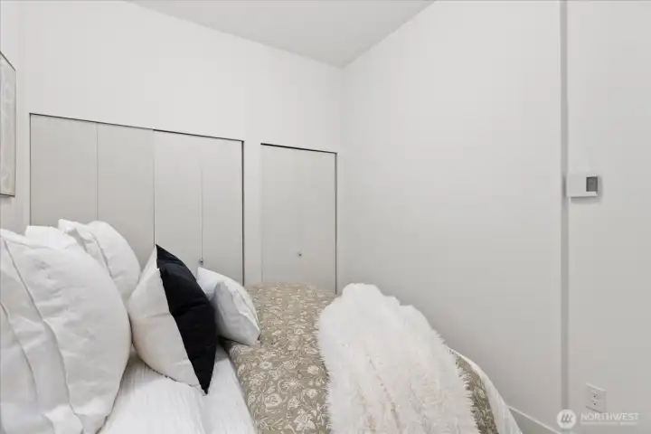 Bedroom #1 on first floor offers great closet/storage space.