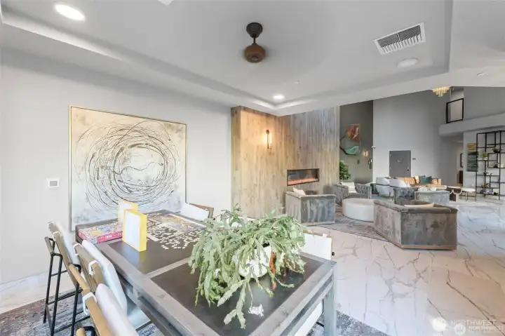 And downstairs there is always a community puzzle to work on, a warm fireplace to chill out next to, and people to chat with!