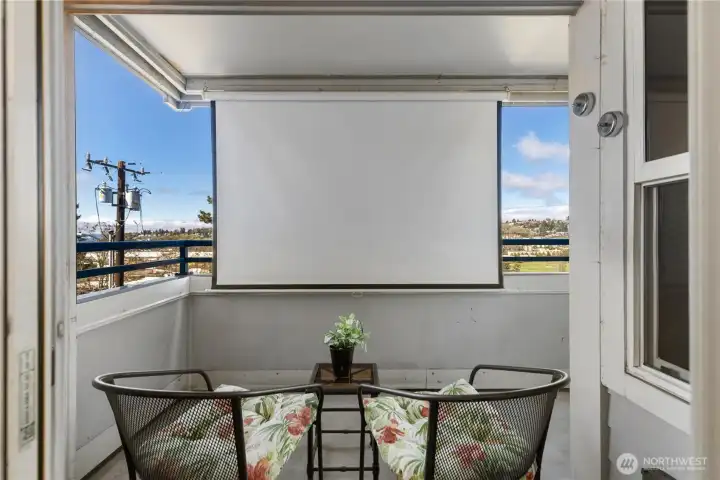 Projector screen added on to deck.