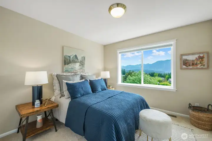 Bedroom with Cascade Mtn and Mt. Si views
