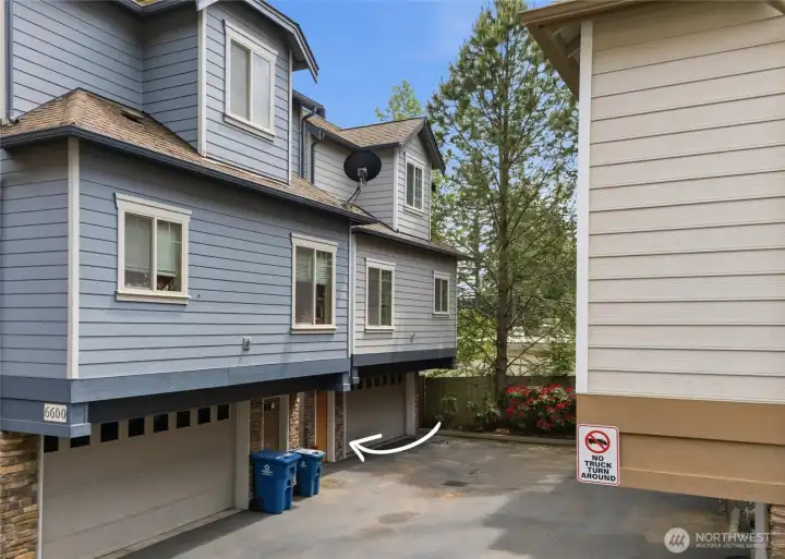 End corner location for optimal privacy, and offering a spacious two car garage.