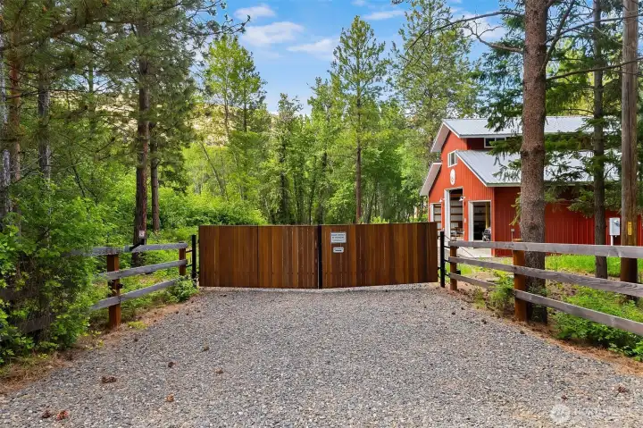 Back Gate to RV Parking and Shop, etc