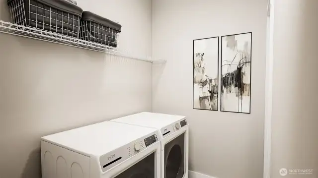 Laundry Room on main. Features and colors vary. Model Homes Photos. Pictures are for illustration only.