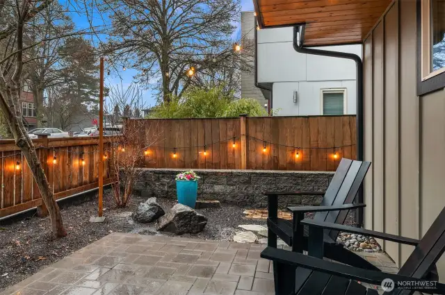 Fenced patio, perfect for grilling.