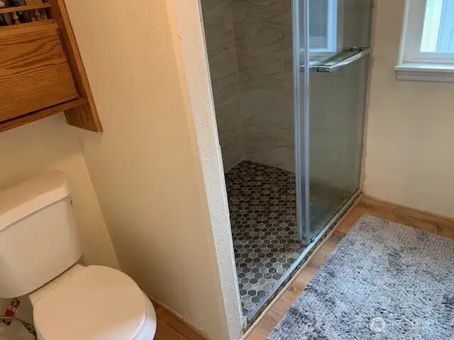 Lovely new tiled walk-in shower in the main bathroom.