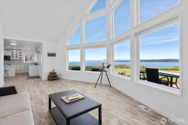 Dining room overlooking outside main floor deck