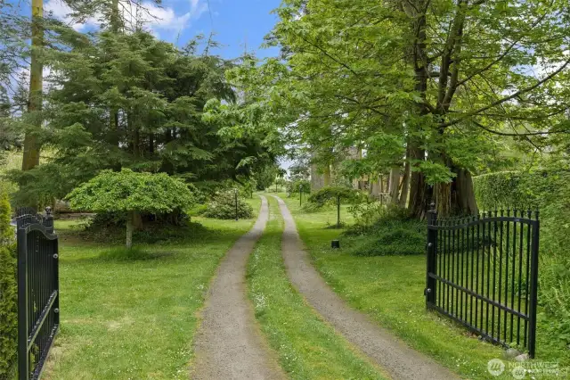 Grand gated entry w/lighted driveway welcomes you