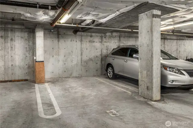 One of two assigned parking spots in underground garage. Only unit in community with 2 assigned spaces.