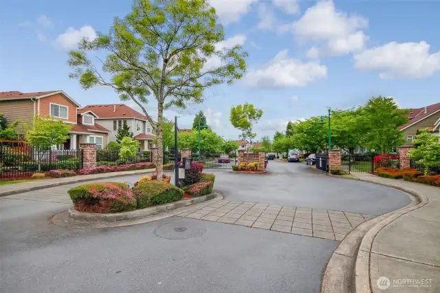 Gated entrance to the neighborhood