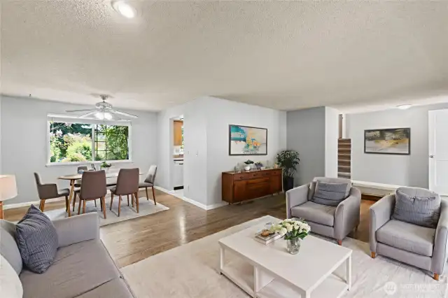 Virtually Staged Living/Dining areas