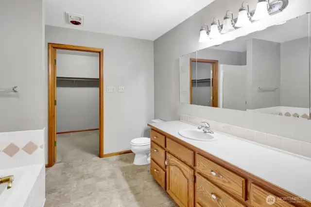 A large vanity with tons of storage!