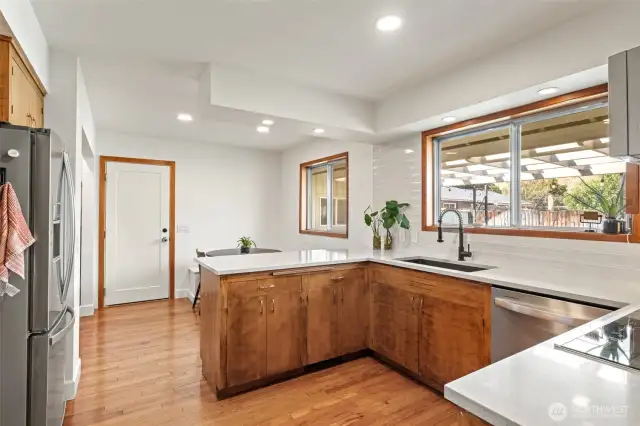 Kitchen with Quartz countertops