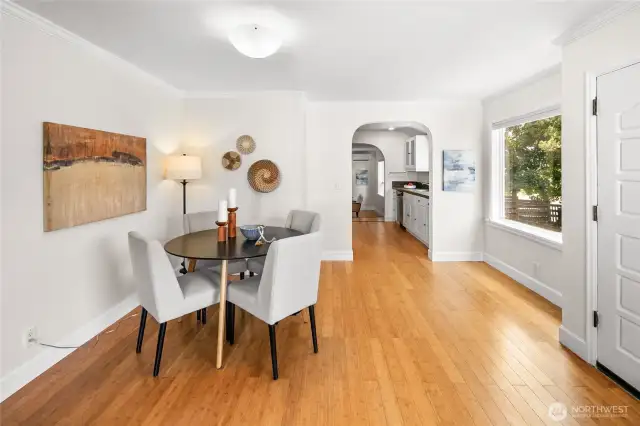Dining room just off the living room creates a seamless flow for everyday living and entertaining.