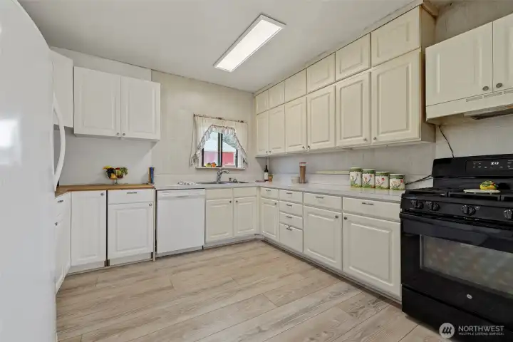 Quite a bit of counter tops and cabinets for a 900sq.ft home.