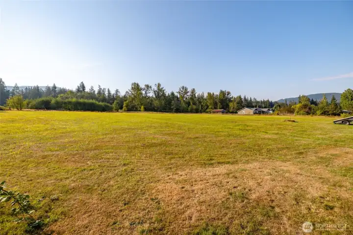 Back Pasture - perfect spot to build your custom home. The view of the Canadian Coastal Range is pretty good from the upper (back) end of the property.
