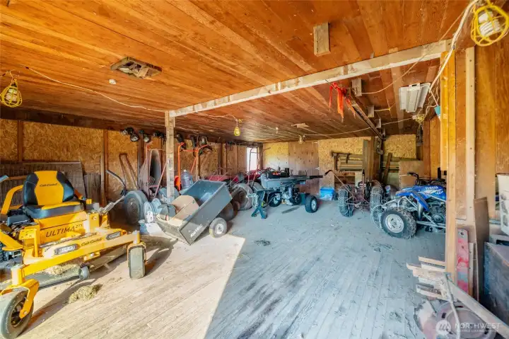 First area inside the 24X60 outbuilding is currently used for equipment storage